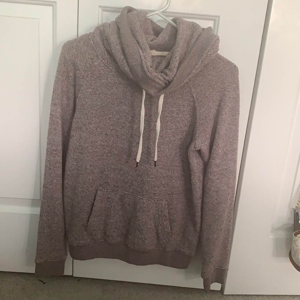 Garage maroon/white marled cowl neck hoodie